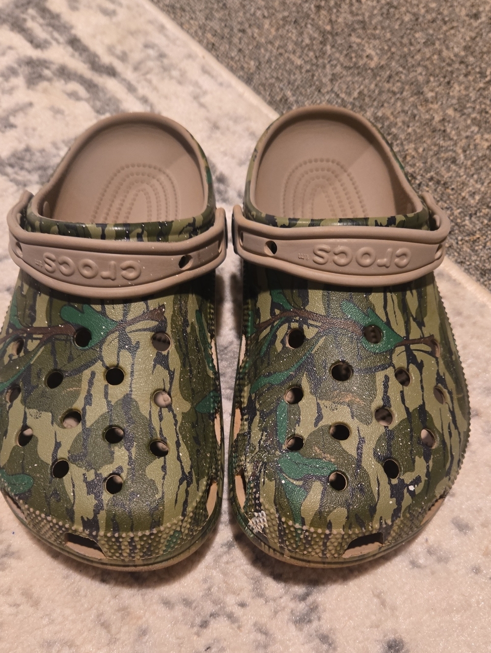 CROCS Kids' Camo Classic Clog - Green and Tan